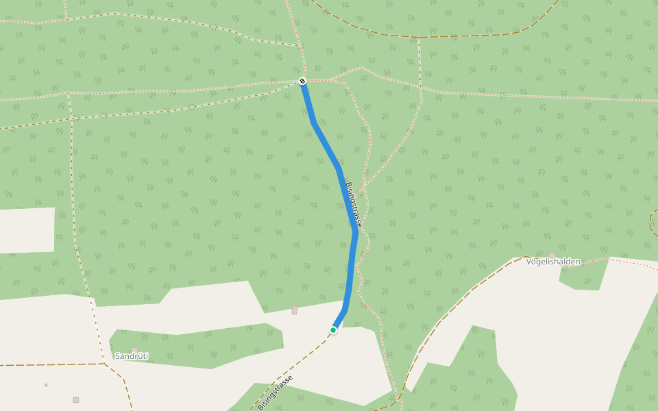 Bisingstrasse walking route map in Wasterkingen