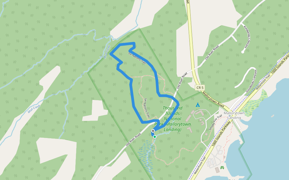 Six Nations Trail walking route map in Mallorytown