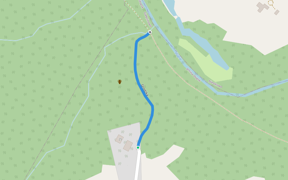 Grodzka walking route map in Gałęzinowo