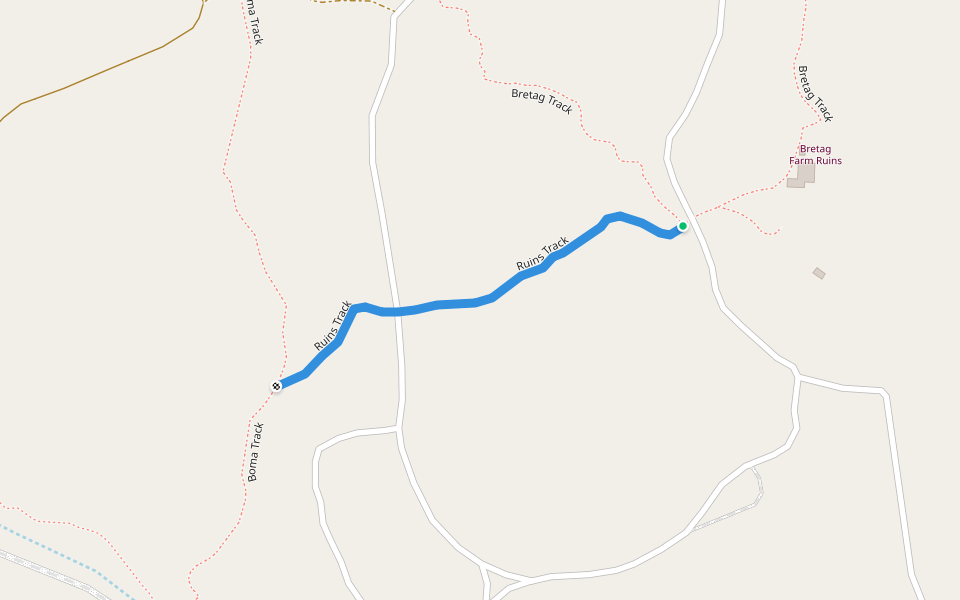 Ruins Track walking route map in Monarto