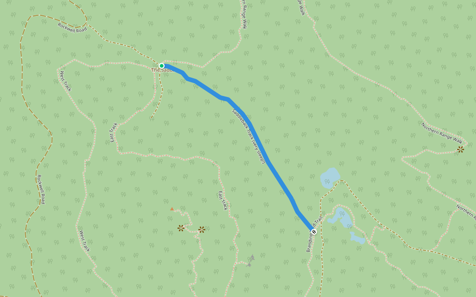 Saddleback Track (very steep!) walking route map in Little River