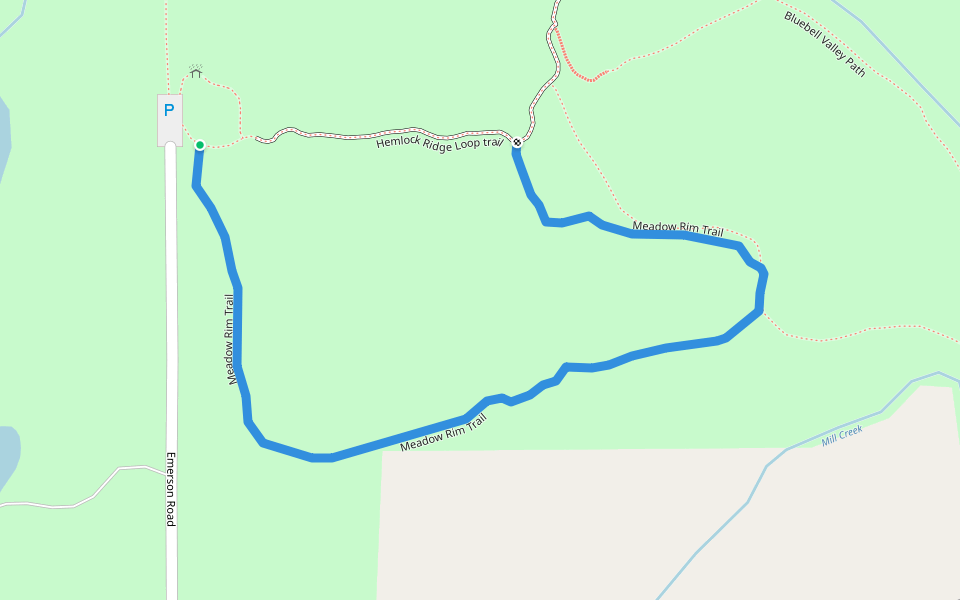 Meadow Rim Trail walking route map in Madison