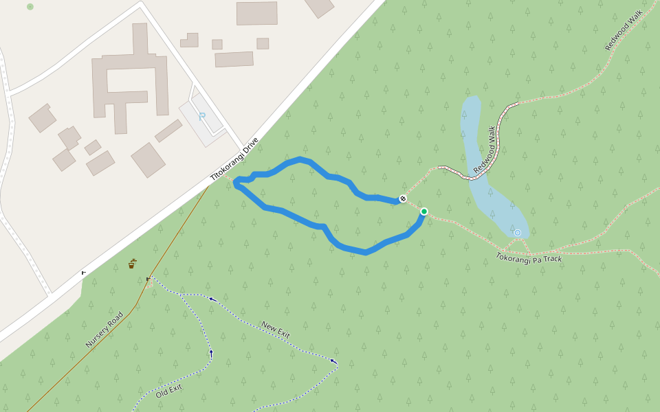 Redwood Memorial Grove walking route map in Rotorua