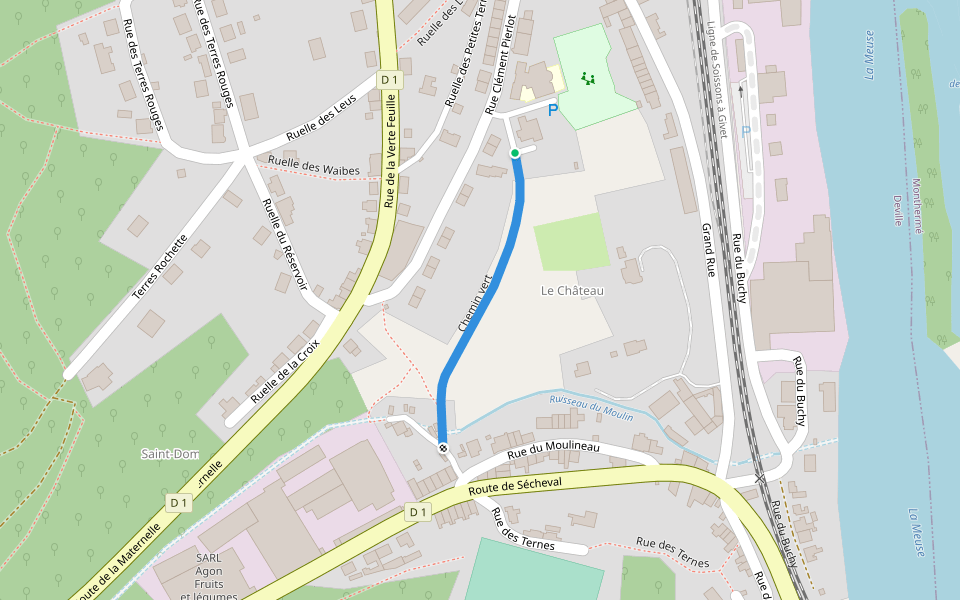 Chemin vert walking route map in Deville