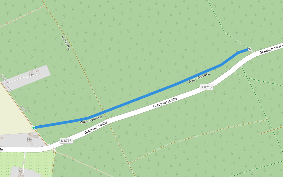 Wald-/Feldweg walking route map in Pirna