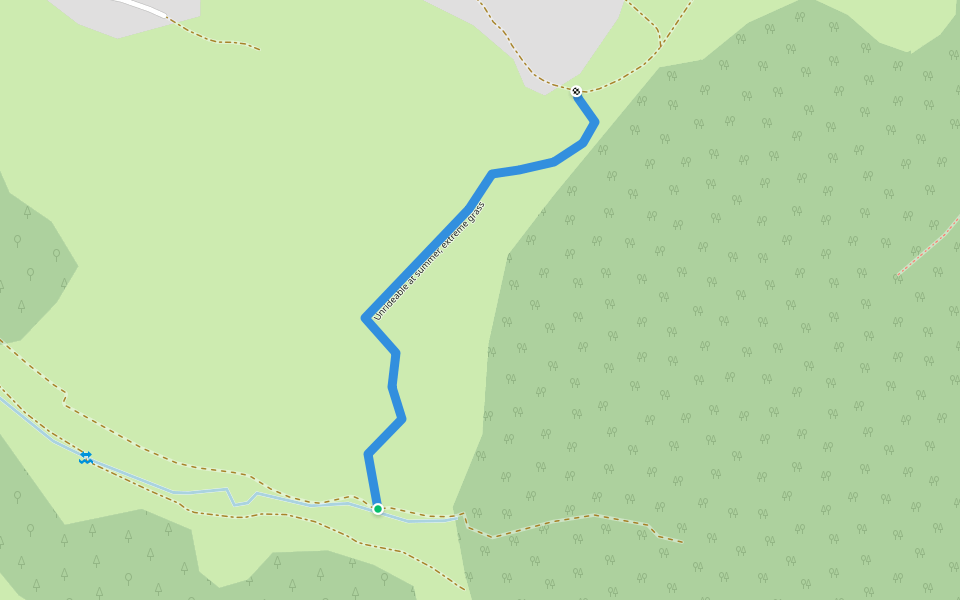 Unrideable at summer, extreme grass walking route map in Șumugiu