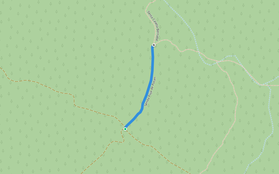 Senda Pujà de Potan walking route map in Llombai