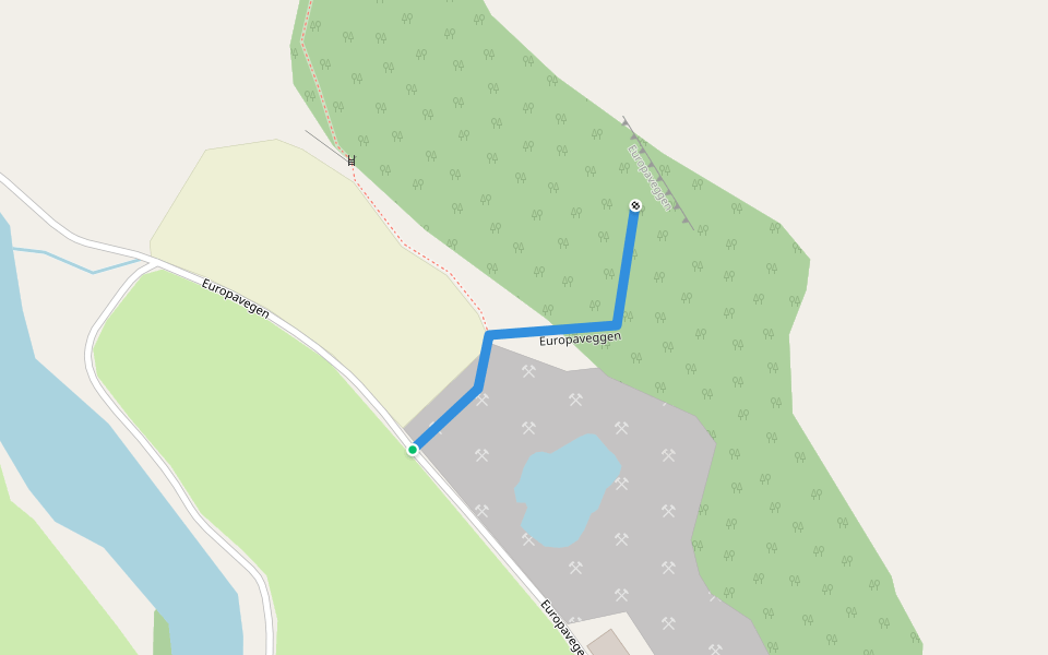 Europaveggen walking route map in Gjesdal