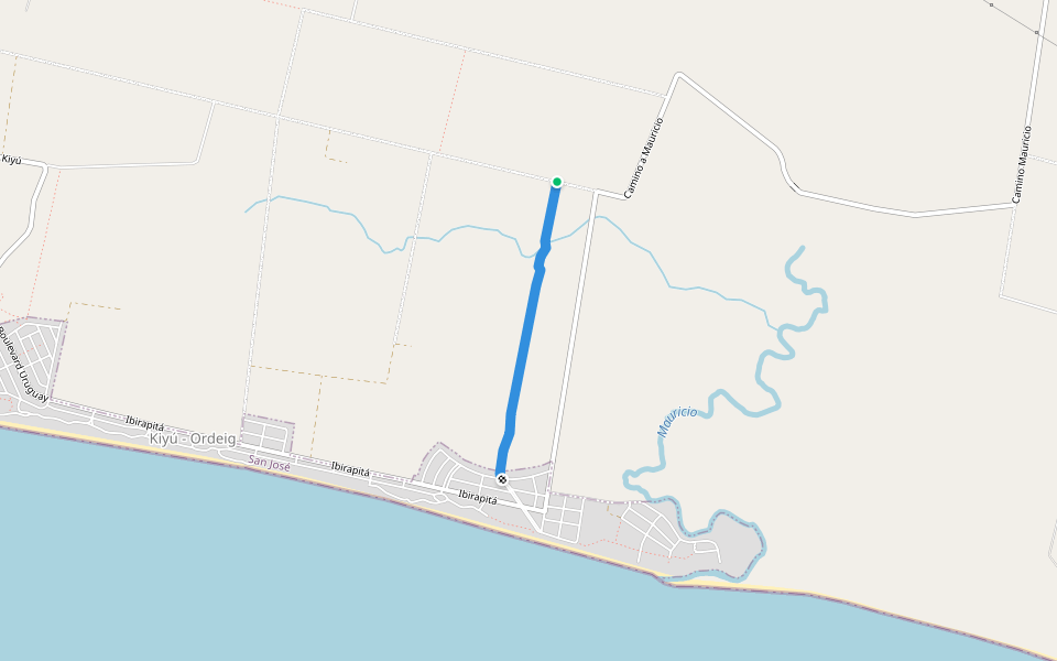Soto walking route map in 25 de Agosto