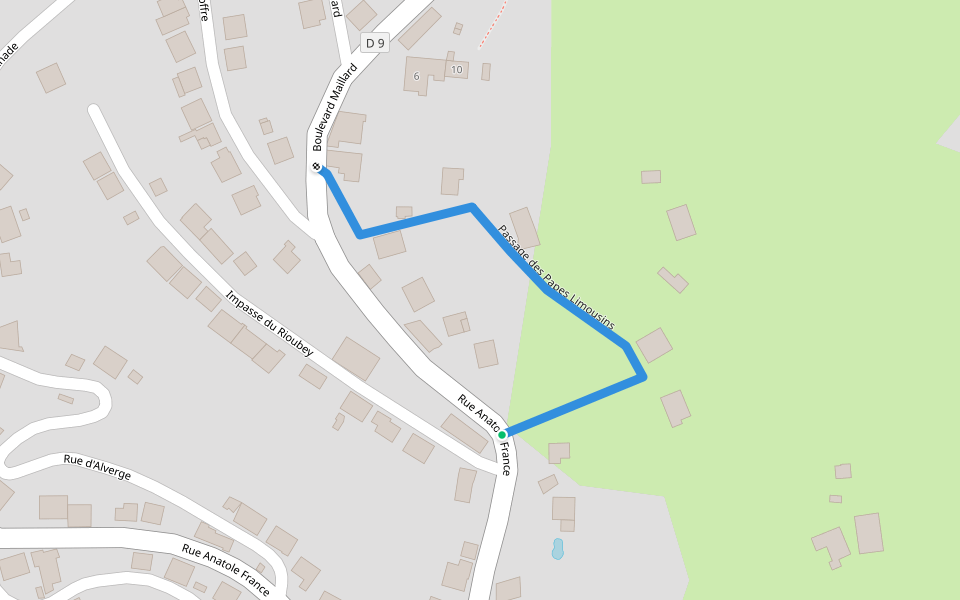 Passage des Papes Limousins walking route map in Tulle