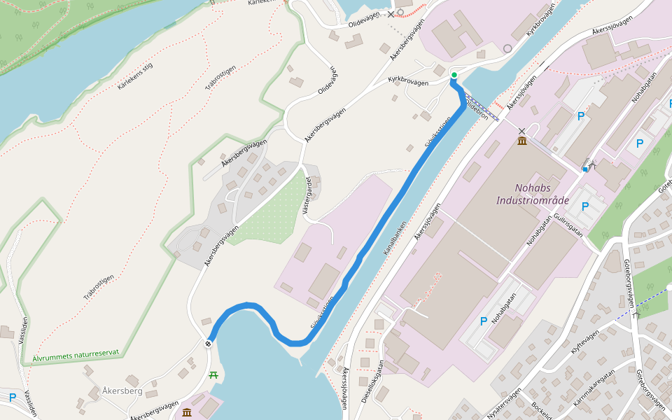 Sjöviksstigen walking route map in Trollhättan