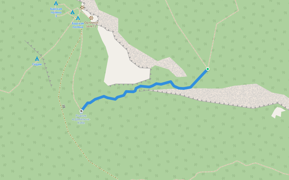 Картал-Кая walking route map in Sokolinoye