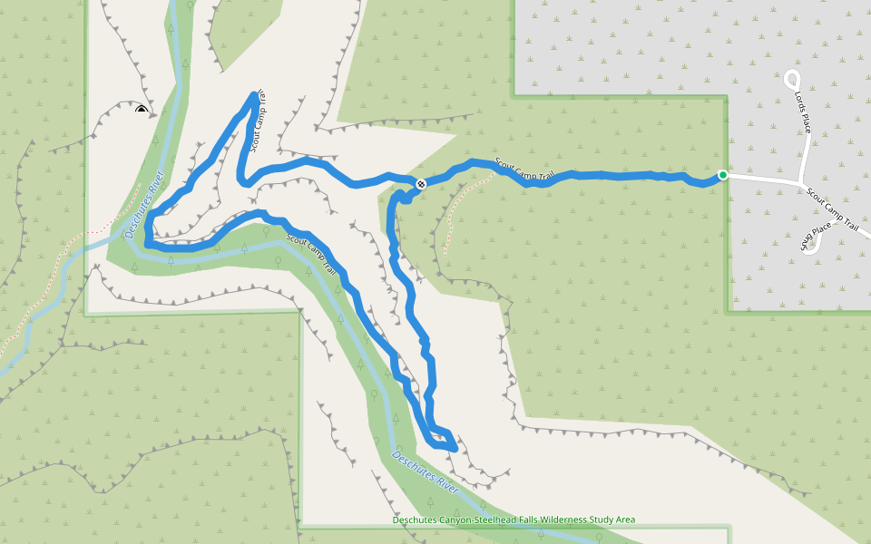 Scout Camp Trail walking route map in Terrebonne