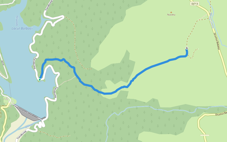 Cruce Galbena - Bolboci-Varful cu Dor walking route map in Glod