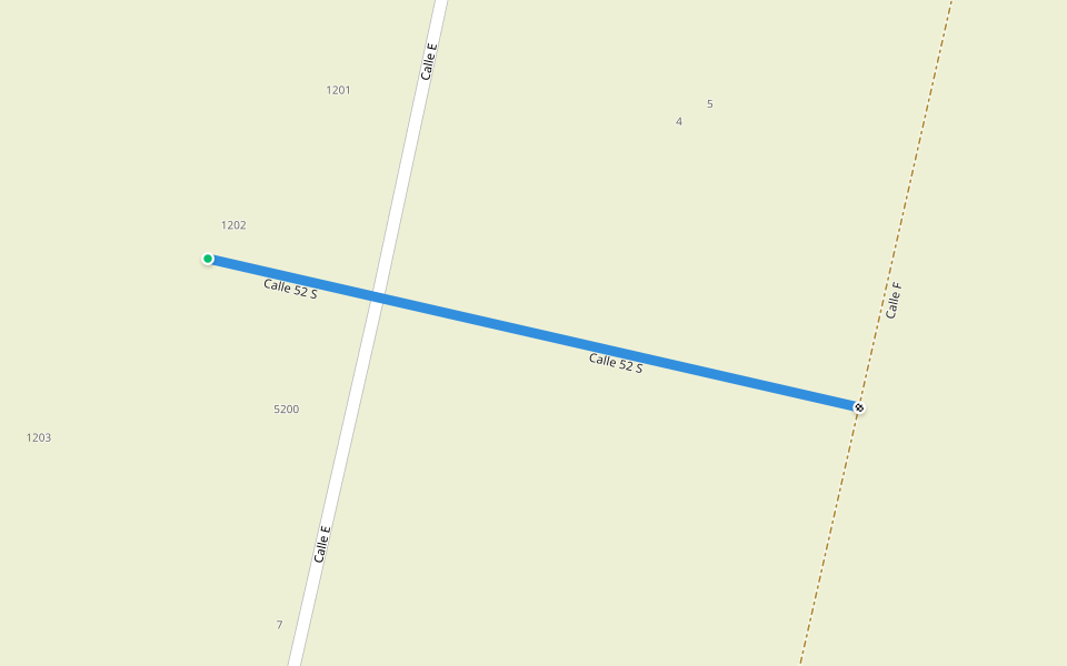 Calle 52 S walking route map in Paysandú