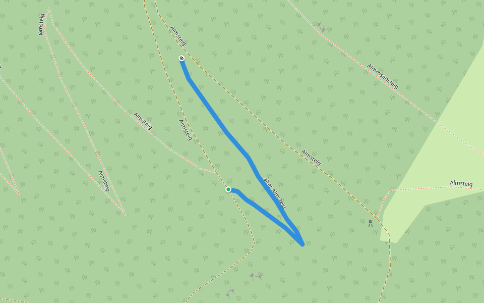 alter Almsteig walking route map in Auf dem Sonnwendstein