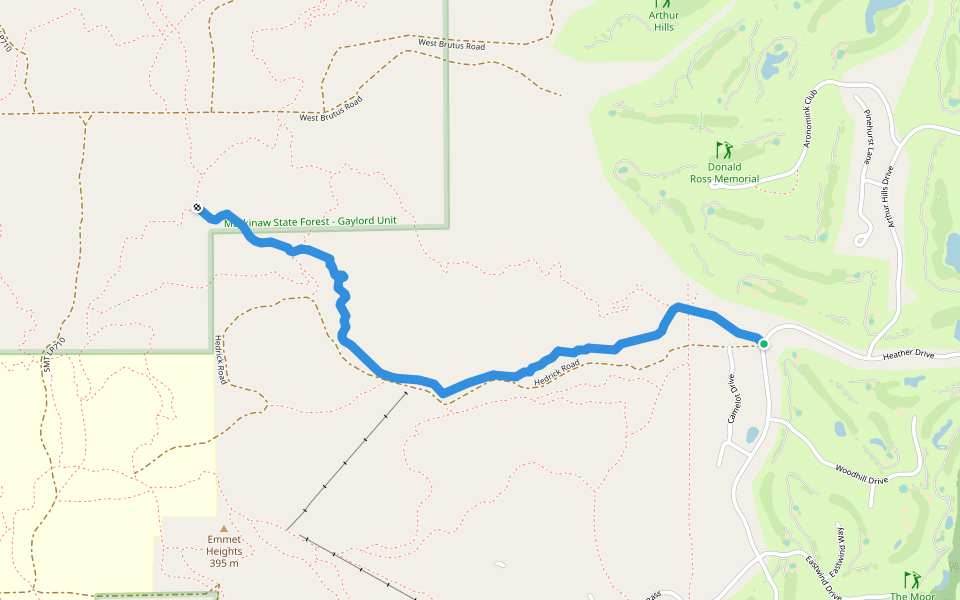 Blue Bottle Trail walking route map in Harbor Springs