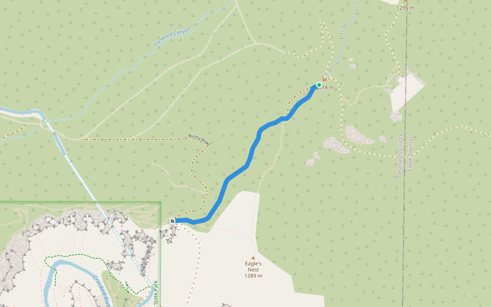 Grey Butte Trail Connector walking route map in Terrebonne