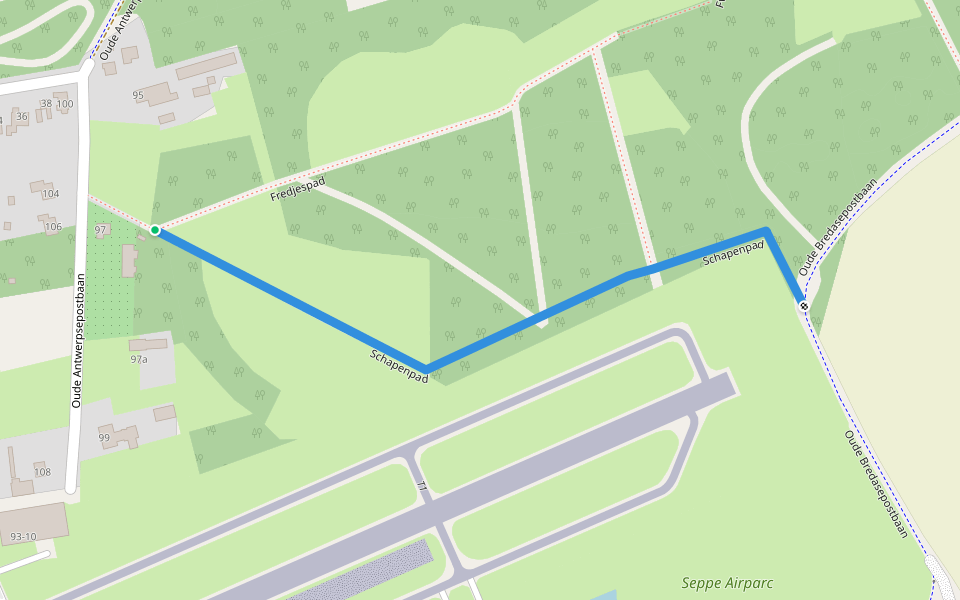 Schapenpad walking route map in Bosschenhoofd