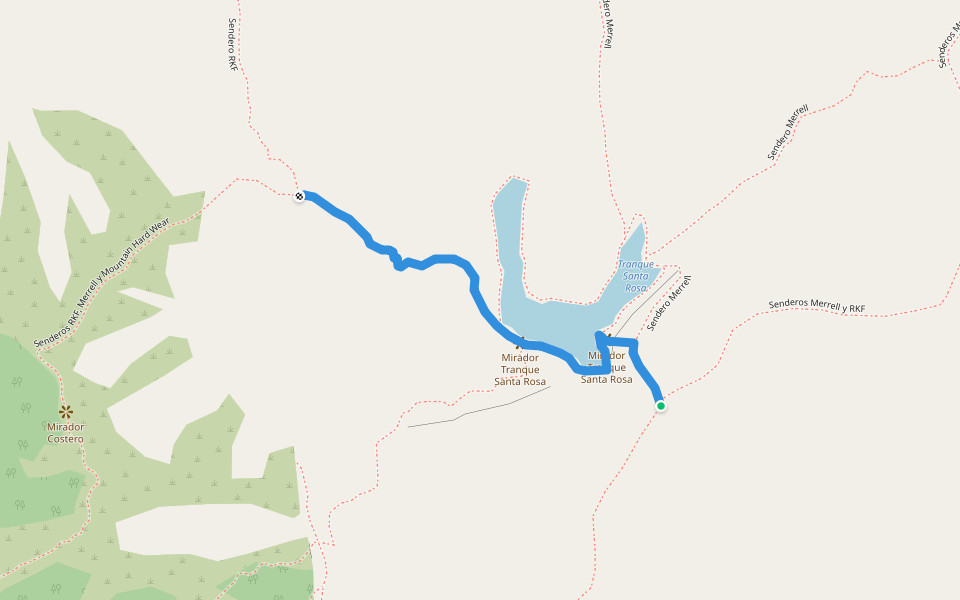 Senderos Merrell y Mountain Hard Wear walking route map in Zapallar