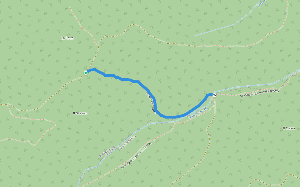 Vicinale del Pispino walking route map in Sticciano