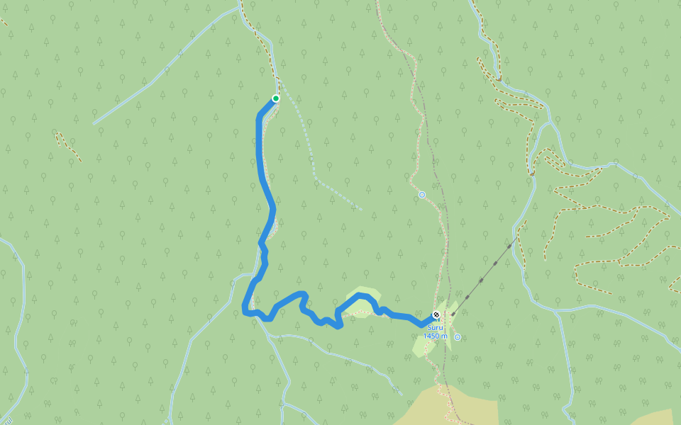 Sebesu des Sus - Cabana Suru walking route map in Sebeșu de Sus