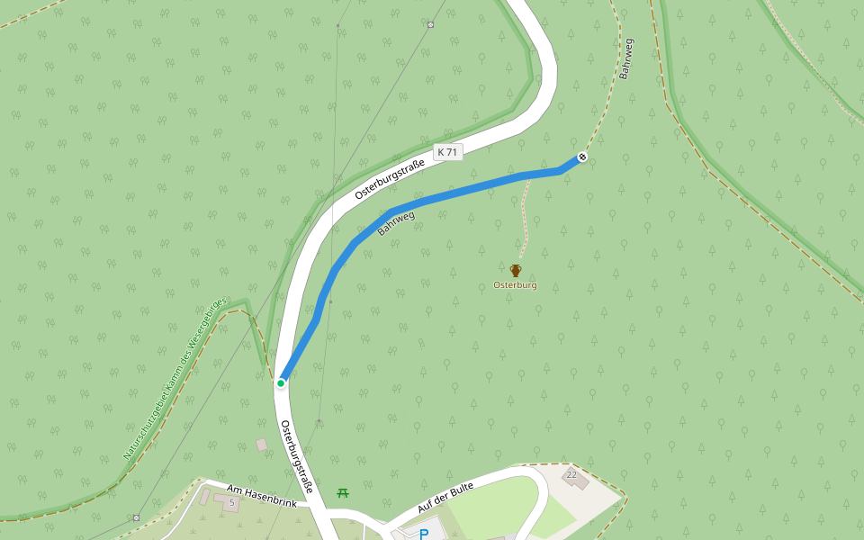 Bahrweg walking route map in Rinteln