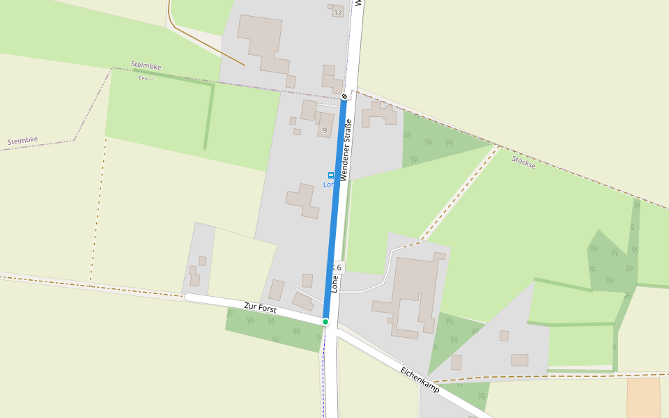 Lohe walking route map in Stöckse