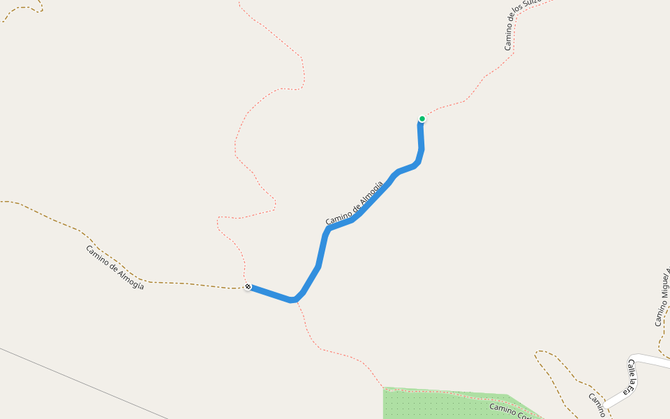 Camino de Almogía walking route map in Almogía