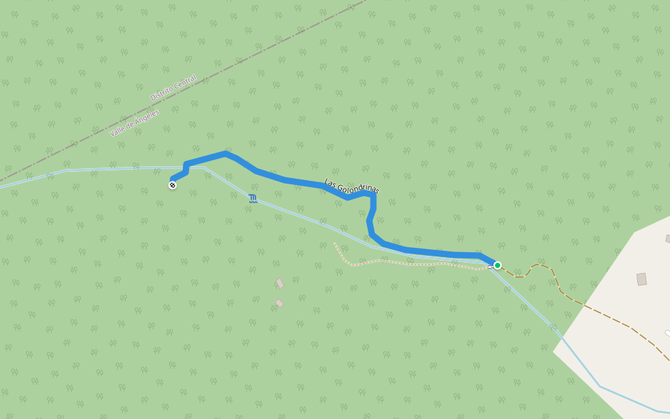 Las Golondrinas walking route map in Tegucigalpa