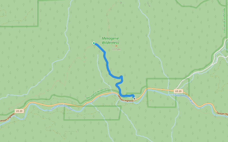 Rooster Rock Trail #3399 walking route map in Cascadia