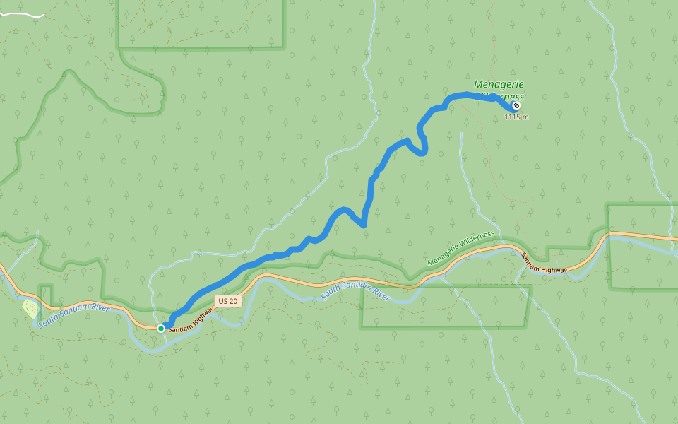 Trout Creek Trail #3405 walking route map in Cascadia