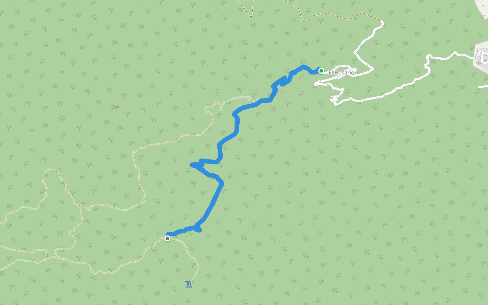 La Mina walking route map in San Juancito
