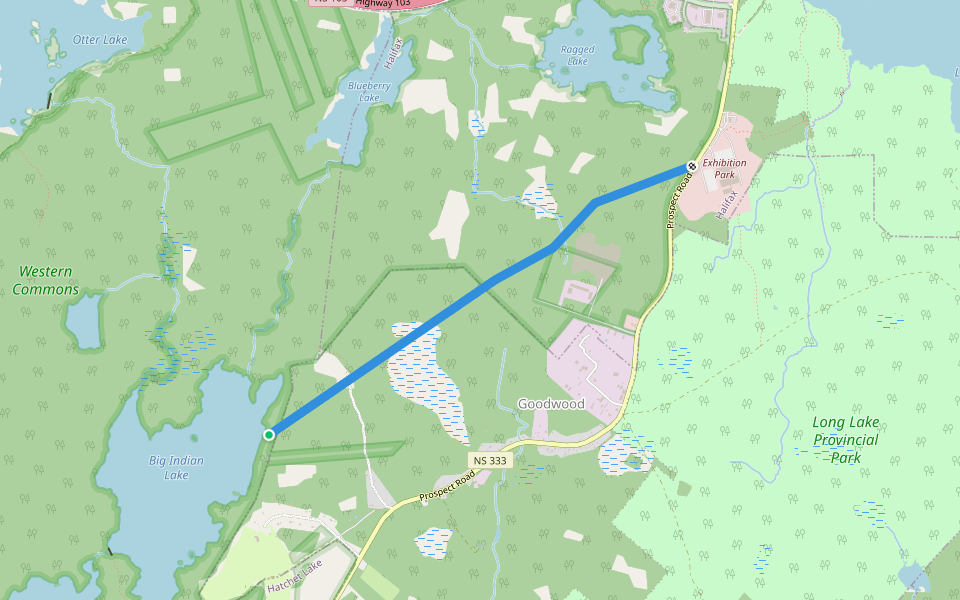 Big Indian Lake Pipeline Trail walking route map in Hatchet Lake