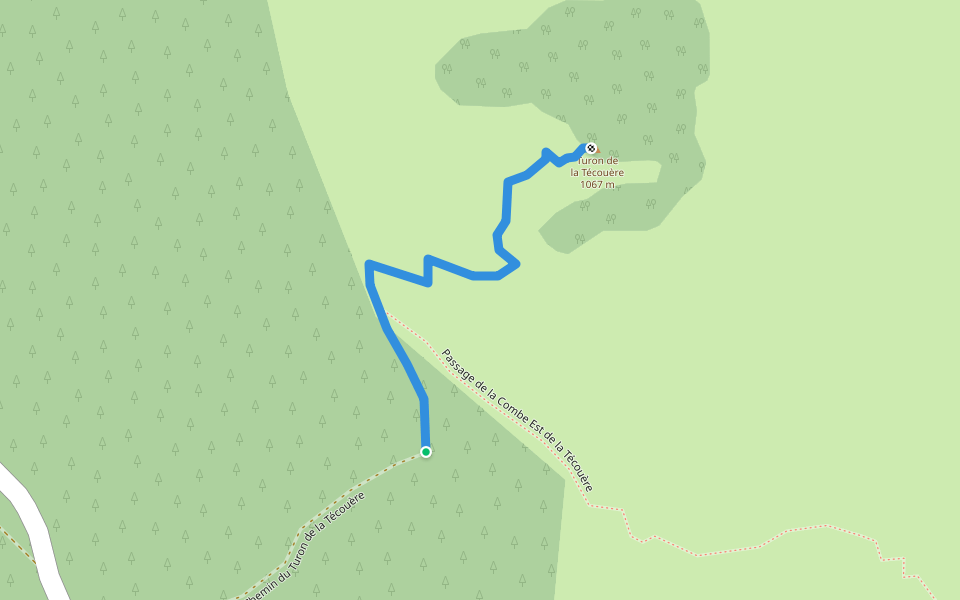 Chemin du Turon de la Técouère walking route map in Bilhères