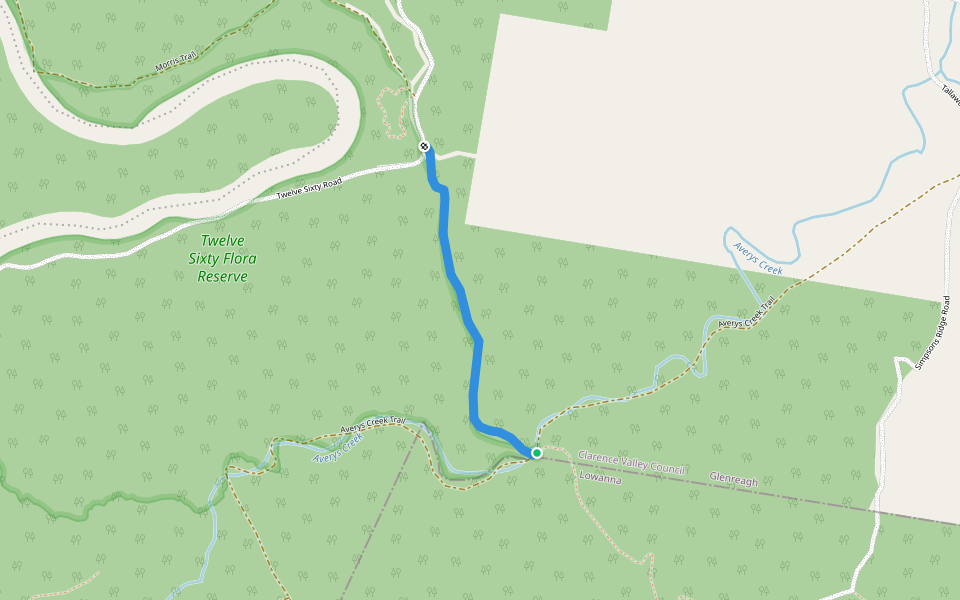 Banana Trail walking route map in Glenreagh