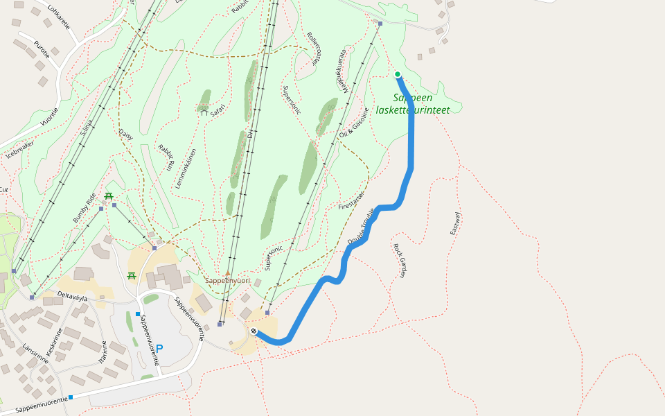 Double Trouble walking route map in Metsäkulma