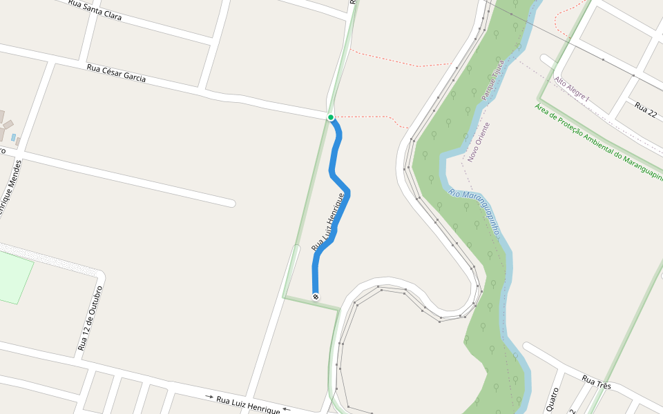 Rua Luiz Henrique walking route map in Maracanaú