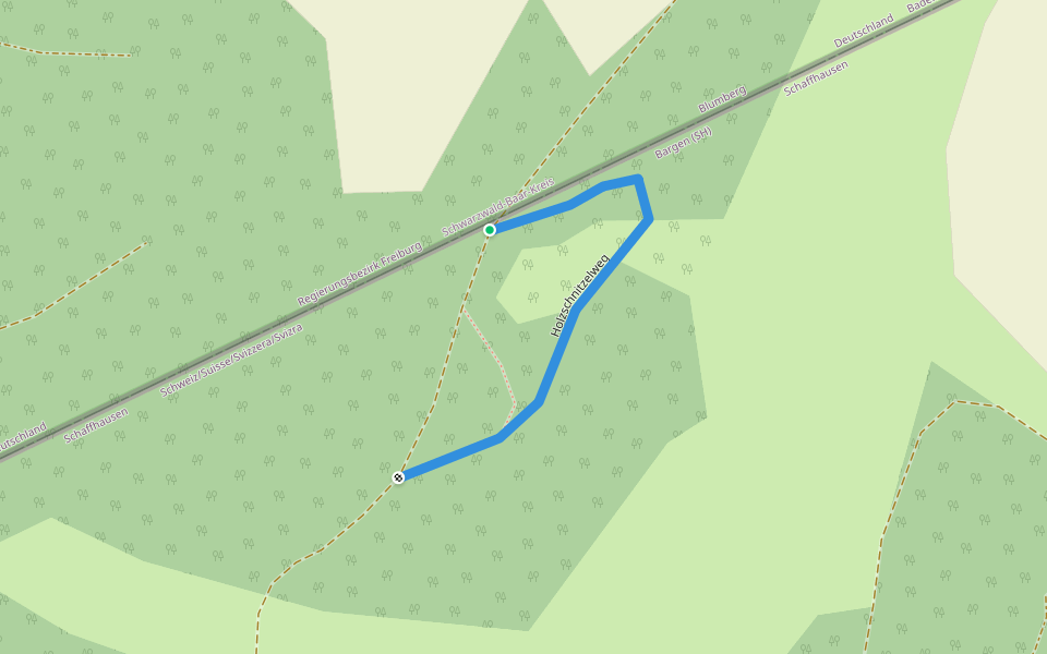 Holzschnitzelweg walking route map in Blumberg