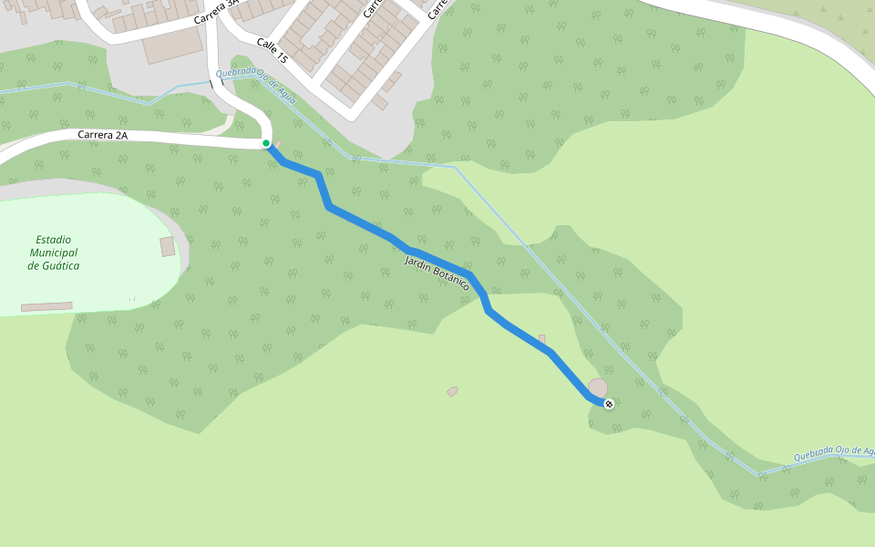 Jardin Botánico walking route map in Guática