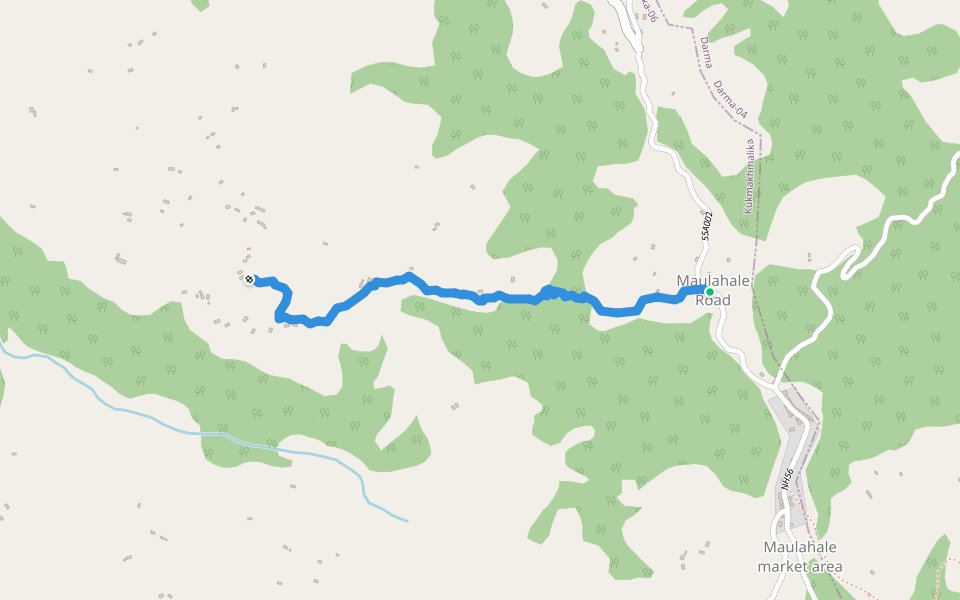 naulahale road to ward 6 Aadarsa tole walking route map in Bhalchaur