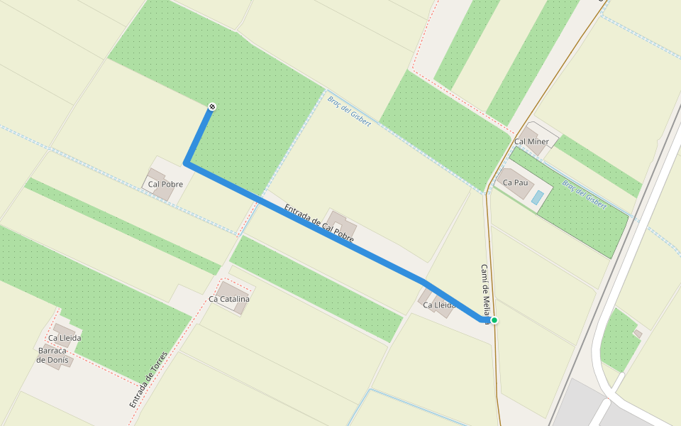 Entrada de Cal Pobre walking route map in Almácera