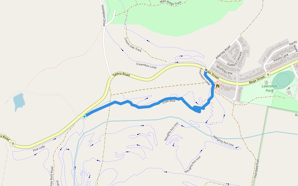 Code Blue walking route map in Tathra