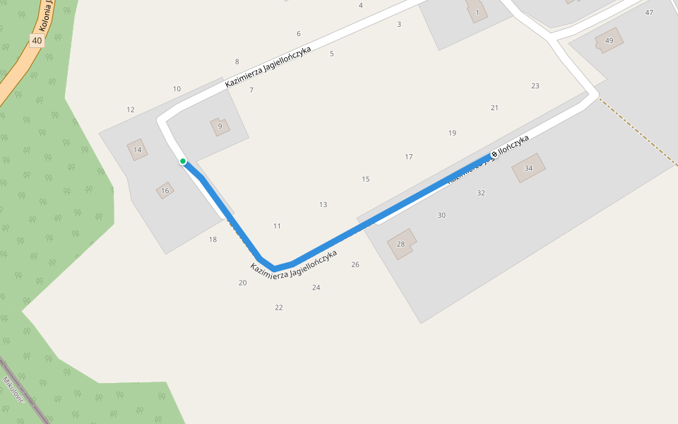 Kazimierza Jagiellończyka walking route map in Głuchołazy