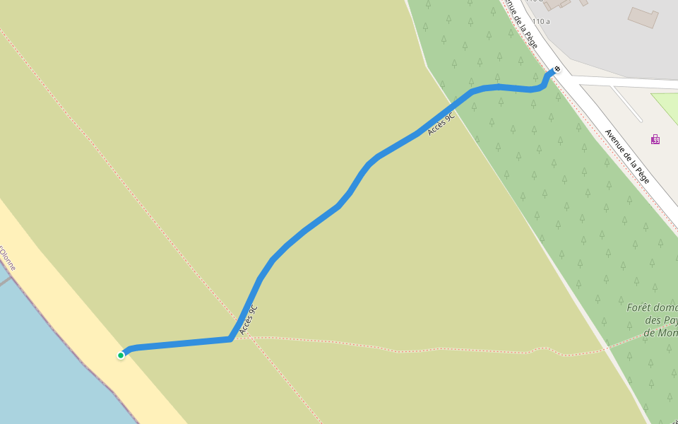 Accès 9C walking route map in Saint-Hilaire-de-Riez