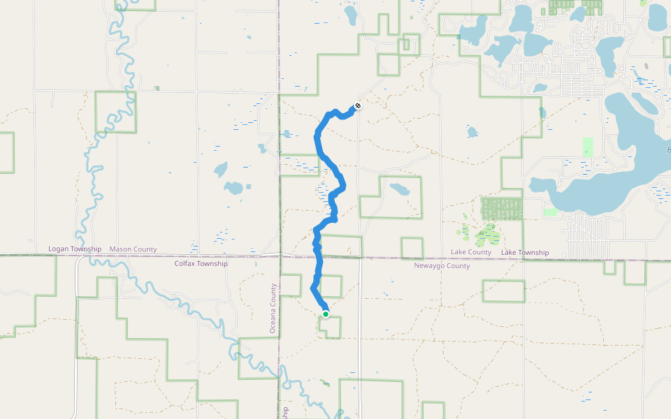 Big O Motorcycle Trail walking route map in Bitely