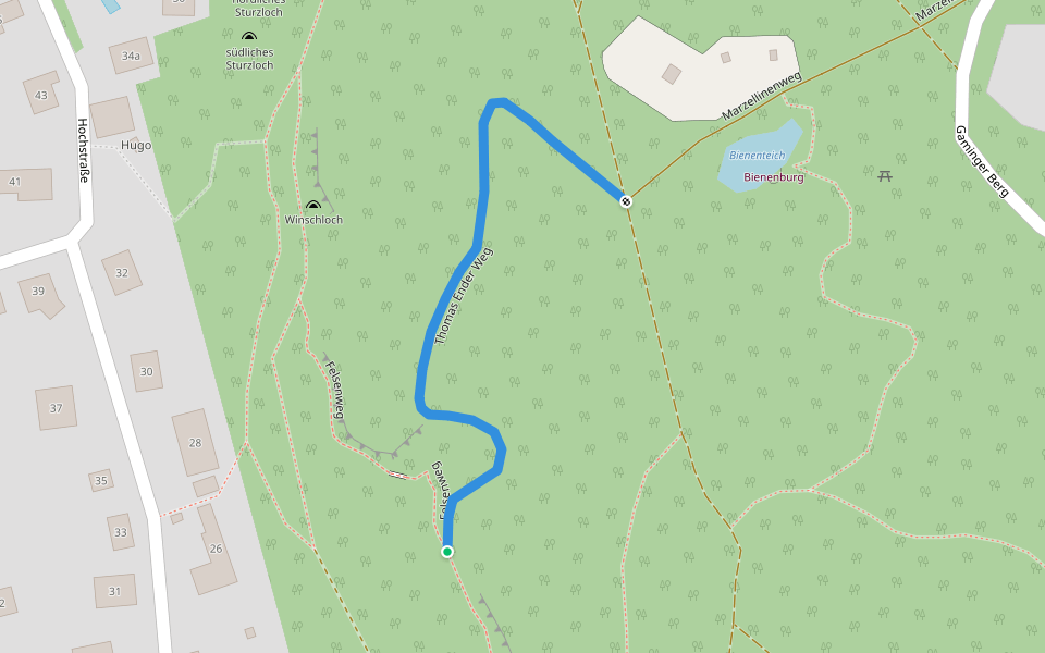 Thomas Ender Weg walking route map in Baden