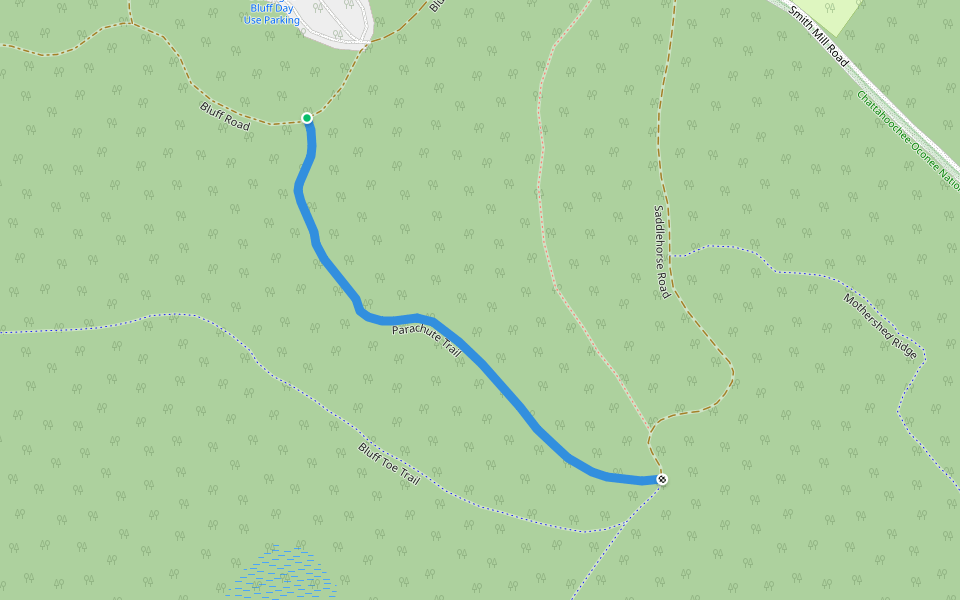 Parachute Trail walking route map in Monticello