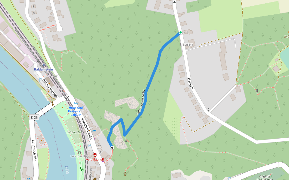 Lahnwanderweg walking route map in Balduinstein