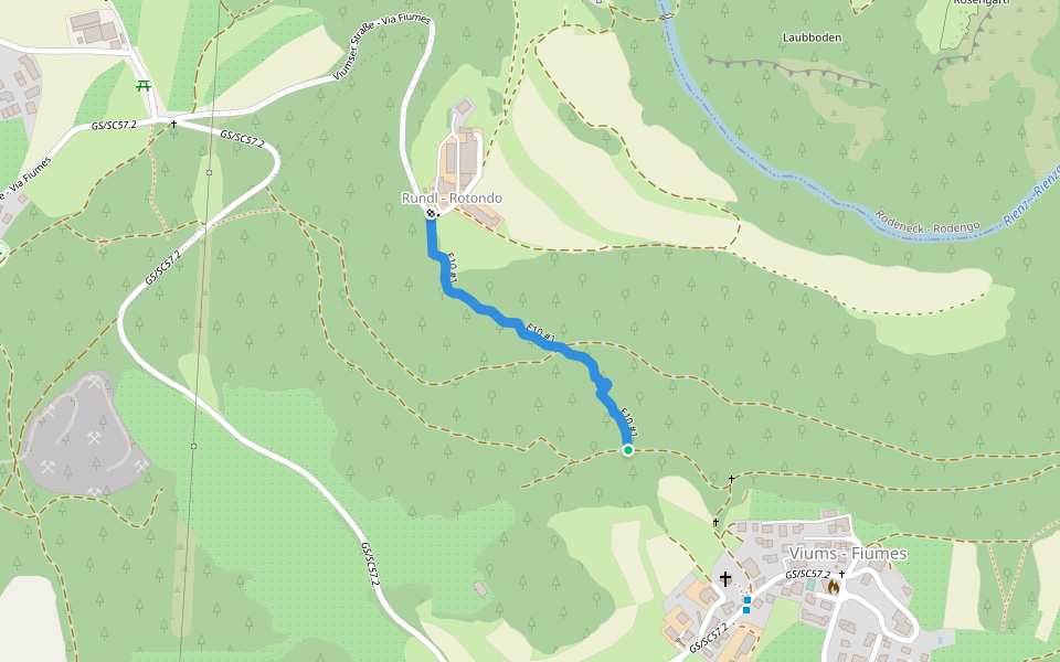 E10 #1 walking route map in Fiumes